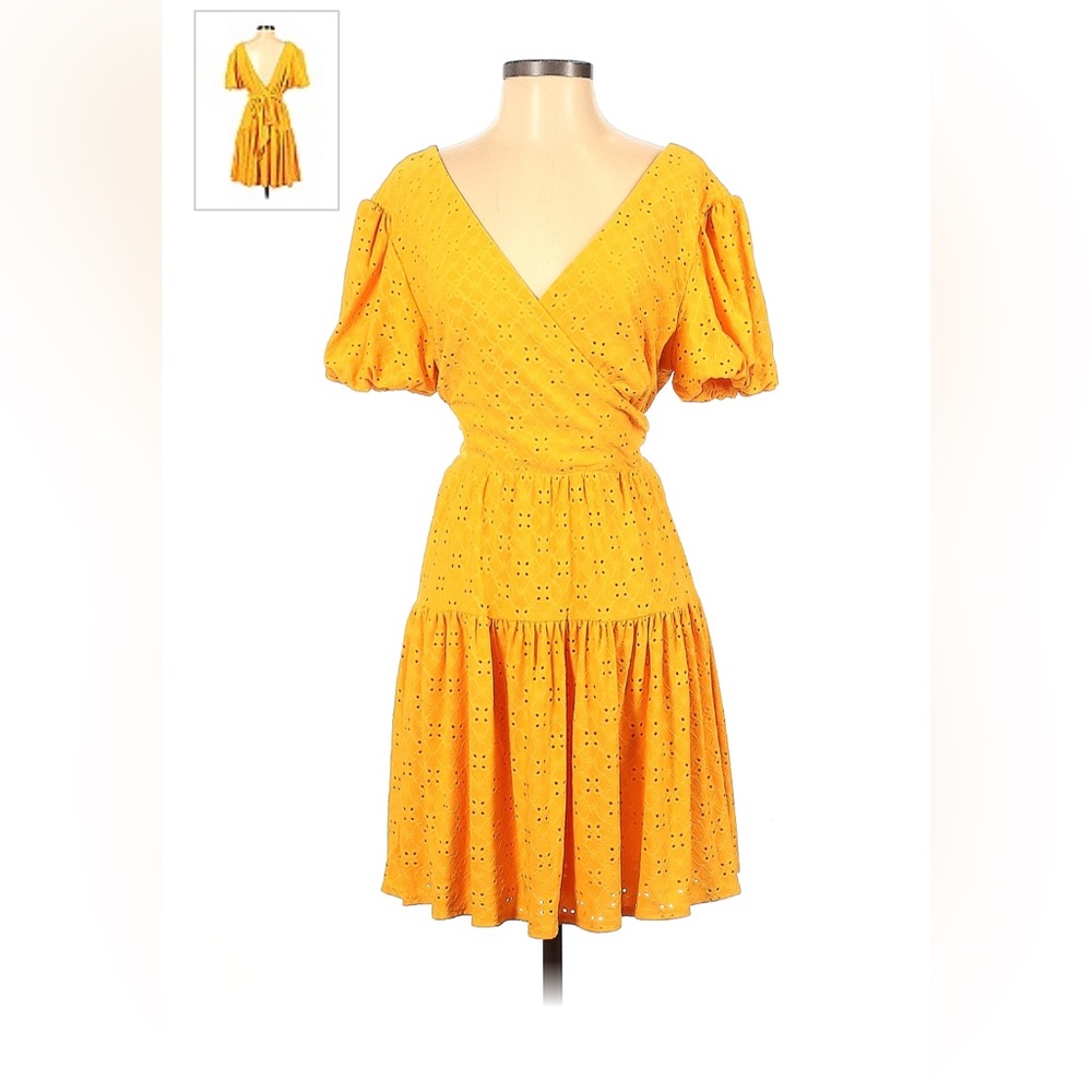 Topshop Marigold/Yellow Dress W/Puffy Sleeves, size 0